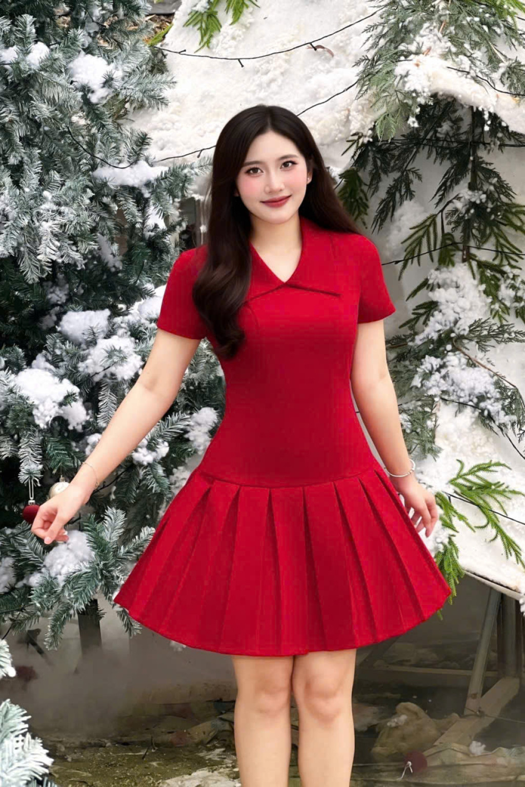 Mira Pleat Dress - HQM8024