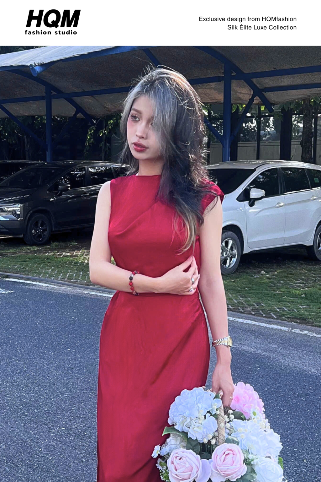 Đầm Lụa Cổ Kín Vai Gấp - Selene Luxe l Tinh Tế Thanh Lịch, Tôn Dáng Nhẹ Nhàng