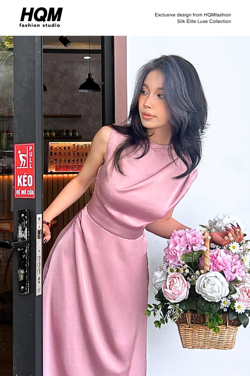 Đầm Lụa Cổ Kín Vai Gấp - Selene Luxe l Tinh Tế Thanh Lịch, Tôn Dáng Nhẹ Nhàng